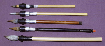 Oriental brushes with ferules adapted to fit the pen plotter